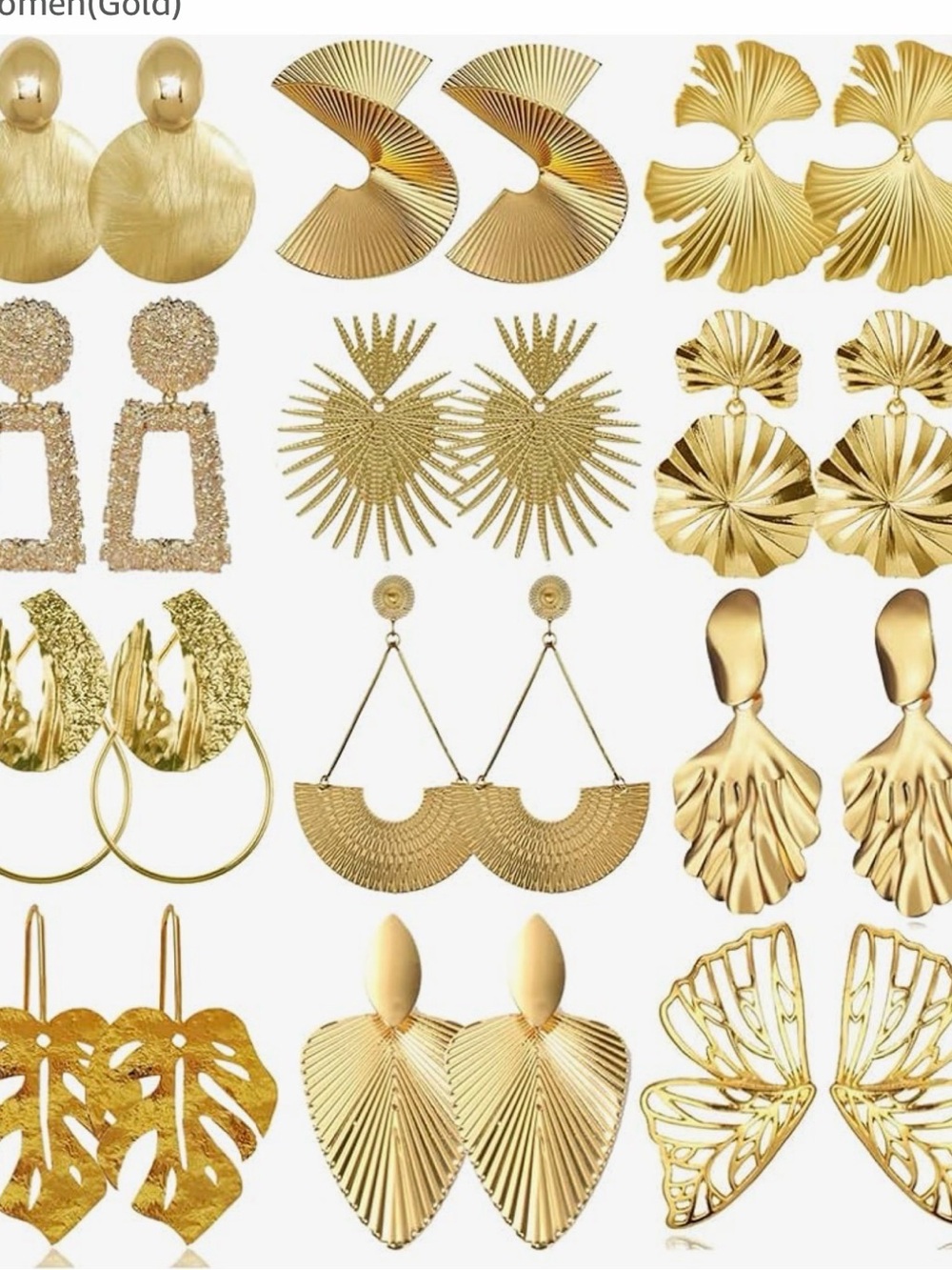Gold Statement Earrings Collection - Elegant Women's Jewelry